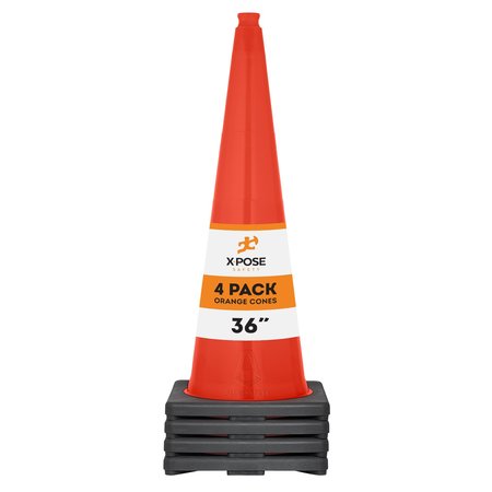 XPOSE SAFETY Traffic Cone, PVC, 36" H, Orange OTC36-4-X-S